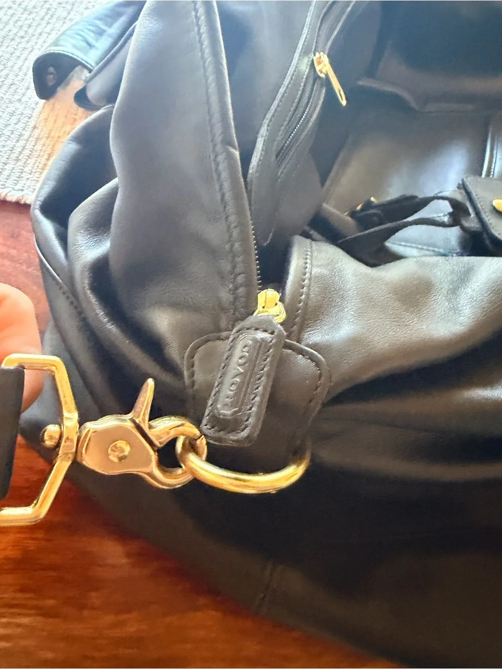 Coach black leather